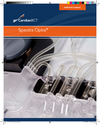 Operator’s Manual  Spectra Optia®  777377-070_EN_cover.indd 1  6/18/2008 2:46:22 PM  