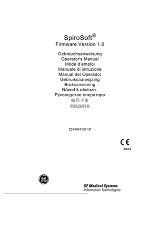 SpiroSoft Ver 1.0 Rev C Operators Manual