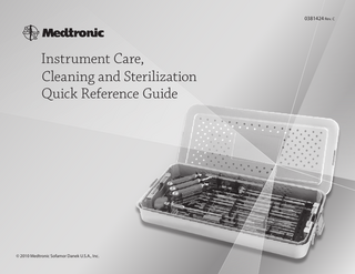 Instrument Care, Cleaning and Sterilization Quick Reference Guide