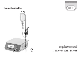Instructions for Use  SI-1010 / SI-1015 / SI-1023  