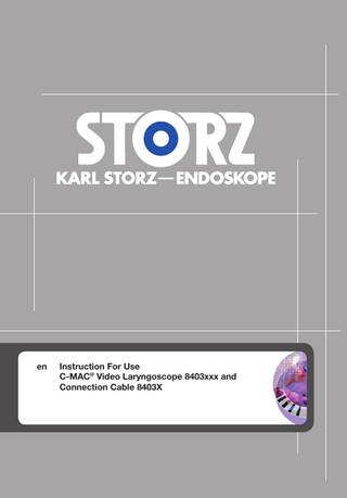 KARL STORZ C-MAC Video Laryngoscope 8403xxx Instruction For Use V4.3 Dec 2019