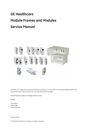 CARESCAPE E-Modules Frames and Modules Service Manual 2nd edition May 2018