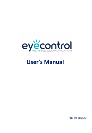 EyeControl Users Manual Rev 6 sw ver 2.4.19.1