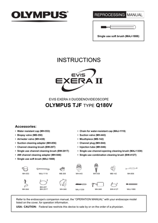 EVIS EXERA II DUODENOVIDEOSCOPE Reprocessing Manual
