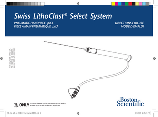 Swiss LithoClast Select Pneumatic Handpiece pn 3 Directions for Use