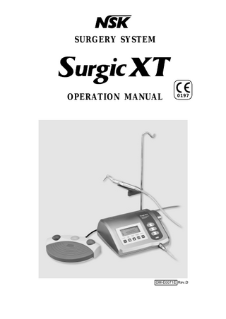 SurgicXT Operation Manual