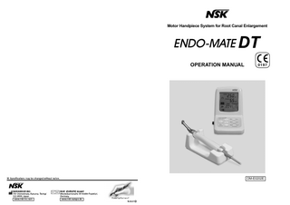 Motor Handpiece System for Root Canal Enlargement  OPERATION MANUAL  0 1 97  OM-E0202E  