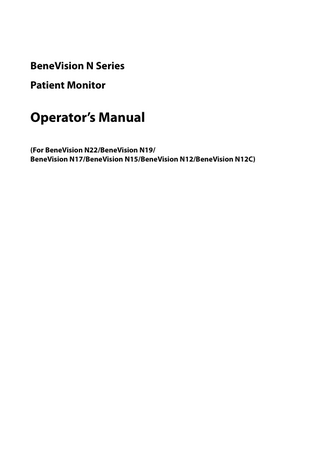 BeneVision N Series Operators Manual Rev 13.0 Dec 2019