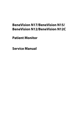 BeneVision N17, N15, N12 series Service Manual Rev 4.0 Dec 2018
