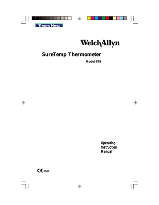 Thermo Menu Service Manual  SureTemp Thermometer Model 679  Operating Instruction Manual  0050  
