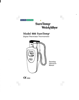 SureTemp Model 986 Operating Instruction Manual