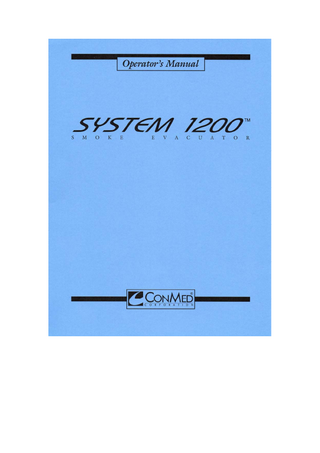 System 1200 Smoke Evacuator Operators Manual Rev B