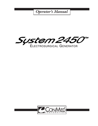System 2450 Operators Manual Rev H March 2010