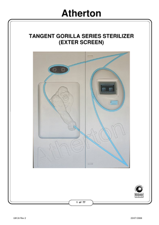 Tangent Gorilla UM 24 Sterilizer Exter Screen R2 Manual