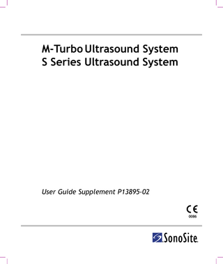 M-Turbo Ultrasound System S Series Ultrasound System  User Guide Supplement P13895-02   0086  