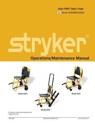 Stair-PRO Model 625x Operations and Maintenance Manual Rev E.2 March 2011