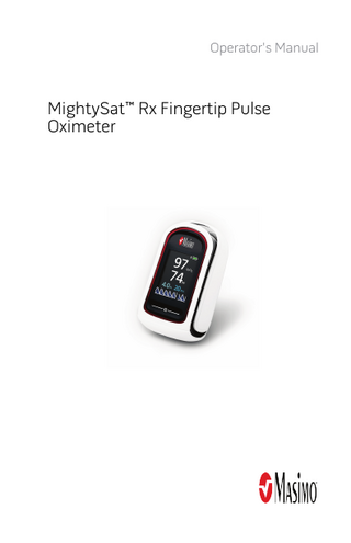 Operator's Manual  MightySat™ Rx Fingertip Pulse Oximeter  