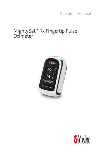 Operator's Manual  MightySat™ Rx Fingertip Pulse Oximeter  