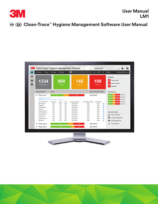 3M Clean-Trace LM1 Hygiene Management Software User Manual June 2016