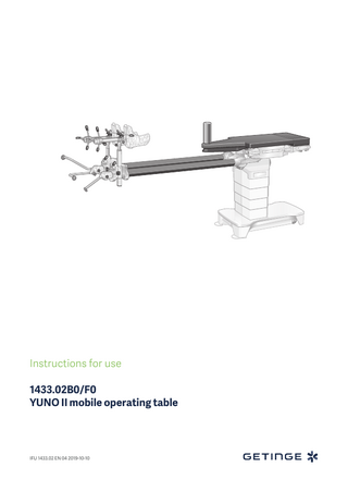 Instructions for use 1433.02B0/F0 YUNO II mobile operating table  IFU 1433.02 EN 04 2019-10-10  