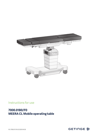 Instructions for use 7000.01B0/F0 MEERA CL Mobile operating table  IFU 7000.01 EN 02 2020-04-28  