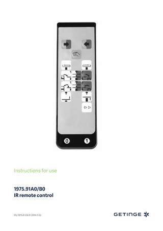 IR remote control 1975.91A0-B0 Instructions for Use Nov 2019