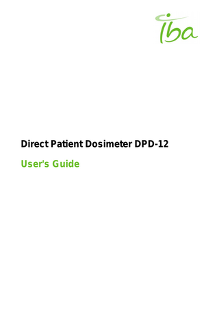 Direct Patient Dosimeter DPD-12 Users Guide Nov 2014