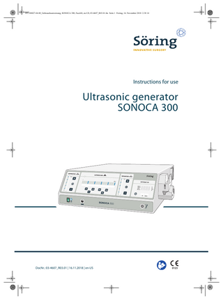 SONOCA 300 Instructions for Use Release 03.01 Nov 2018