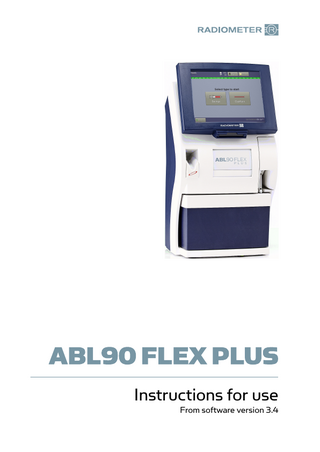 ABL90 FLEX PLUS Instructions for use  From software version 3.4  