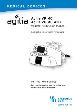Agilia VP MC WiFi Instructions for Use sw ver 2.2 Dec 2015