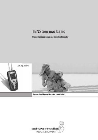 TENStem eco basic Transcutaneous nerve and muscle stimulator  Art.-Nr. 200506  Art.-No. 104041  Instruction Manual Art.-No. 100863-V02  