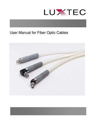 User Manual for Fiber Optic Cables