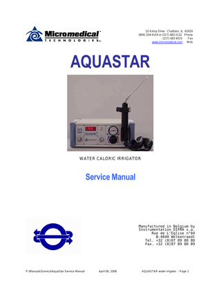 AQUASTAR Service Manual April 2006