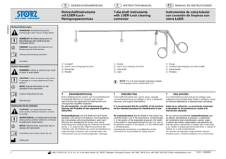 Tube shaft instruments with LUER-Lock cleaning connector Instruction Manual