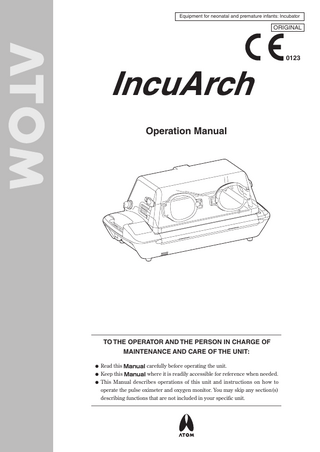 IncuArch Operation Manual Oct 2016