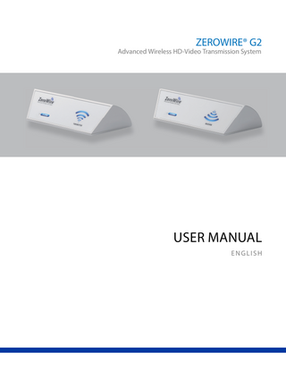 ZeroWire G2 AWHDTS User Manual Rev B