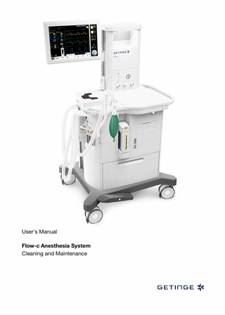 | Table of contents |  Table of contents  1 2 3 4  Flow-c Anesthesia System, User's Manual Infologic 1.4  Introduction Routine cleaning Maintenance and service Malignant hyperthermia  | | | |  5 7 33 35  3  