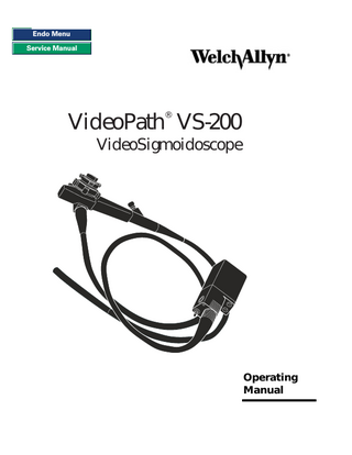 VideoPath VS-200 VideoSigmoidoscope Operating Instruction Rev A