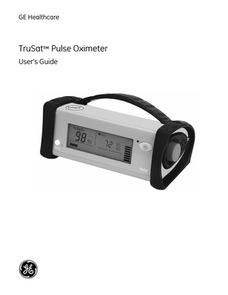 GE Healthcare  TruSat™ Pulse Oximeter User’s Guide  