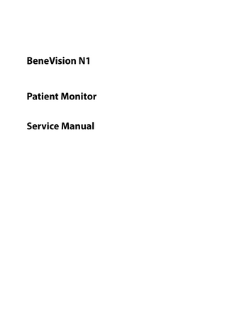 BeneVision N1 Service Manual Ver 4.0 July 2020