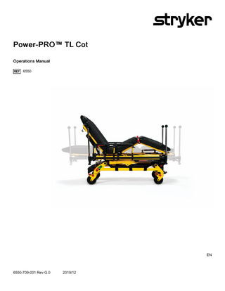 Power-PRO TL Cot Ref 6550 Operations Manual Rev G.0 Dec 2019