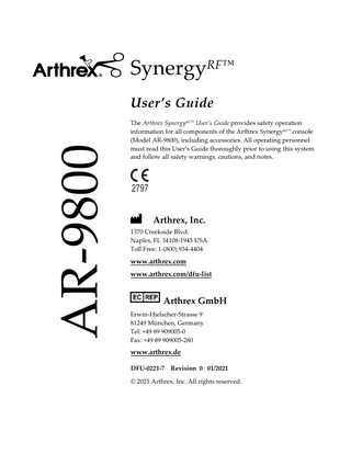 AR-9800 SynergyRF Users Guide Rev 0 Jan 2021
