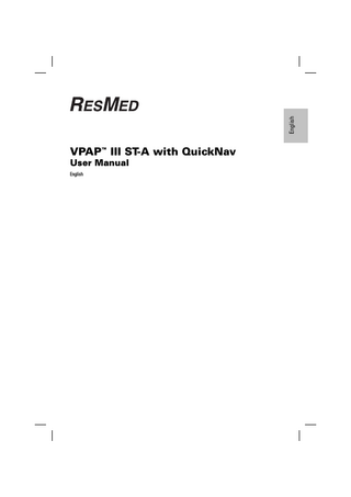 English  VPAP™ III ST-A with QuickNav User Manual English  