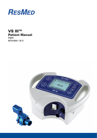 VS III™  Patient Manual English NOT014930-1 08 12  