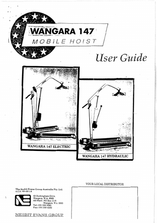Wangara 147 Mobile Hoist User Guide