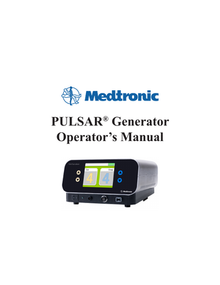 PULSAR Generator Operators Manual Rev A April 2013