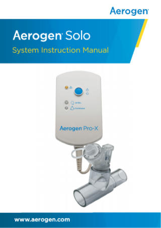 Aerogen Solo System Instruction Manual Rev G 2016