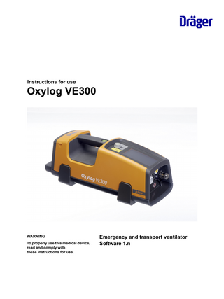 Oxylog VE300 Instructions for Use Sw 1.n 5th Edition Dec 2017