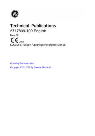 LOGIQ S7 Advanced Reference Manual Rev 3 June 2016