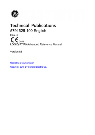 LOGIQ P9 and P7 Advanced Reference Manual ver R3 Rev 4 Jan 2019